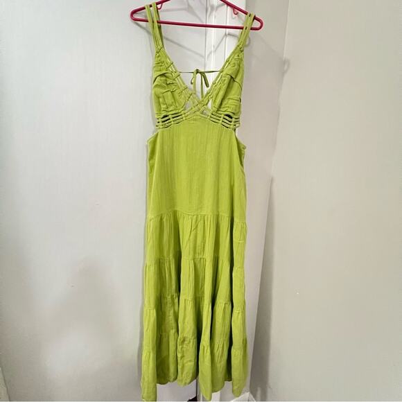 Free People Green Auralie Maxi Size Small - Picture 6 of 14